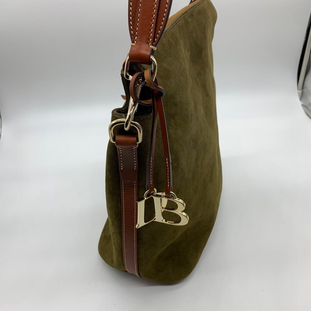 Dooney & Bourke Olive Green and Brown leather Shoulder Bag - Picture 3 of 16